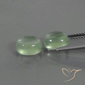 Prehnite Gemstones in 7.9 x 6.8 mm Size for Sale, Prehnite Stones in Light Green Color
