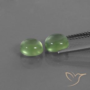 Prehnite Gemstones in 7.1 x 6.5 mm Size for Sale, Prehnite Stones in Pear Green Color