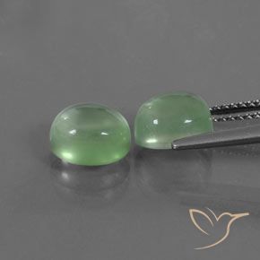Prehnite Gemstones in 8 x 7.3 mm Size for Sale, Prehnite Stones in Yellow Green Color