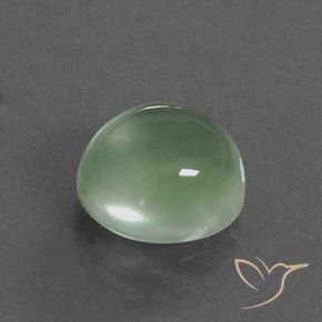4.17 ct Green Prehnite Stone, Natural Prehnite in Oval Cabochon Shape for Sale