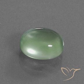 3.17 ct Green Prehnite Stone, Natural Prehnite in Oval Cabochon Shape for Sale