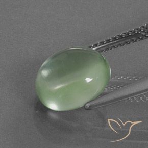 Prehnite Gemstone in 9.8 x 8.4 mm Size for Sale, Prehnite Stone in Light Pear Green Color