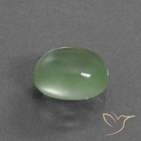 3.36 ct Green Prehnite Stone, Natural Prehnite in Oval Cabochon Shape for Sale