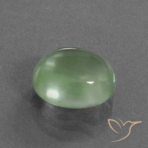 4.10 ct Green Prehnite Stone, Natural Prehnite in Oval Cabochon Shape for Sale