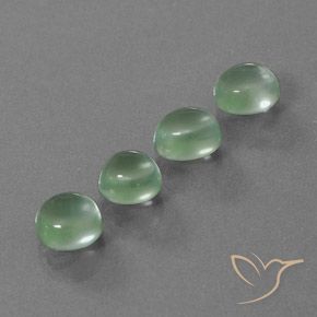 8.41 ctw Green Prehnite Stones, Natural Prehnite in Oval Cabochon Shape for Sale