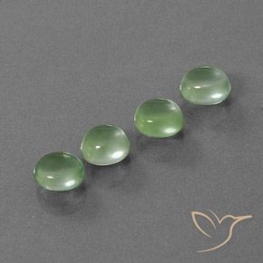 5.58 ctw Green Prehnite Stones, Natural Prehnite in Oval Cabochon Shape for Sale