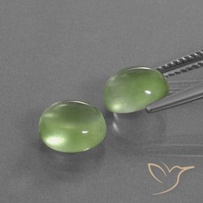 Prehnite Gemstones in 8.8 x 7.9 mm Size for Sale, Prehnite Stones in Yellowish Green Color