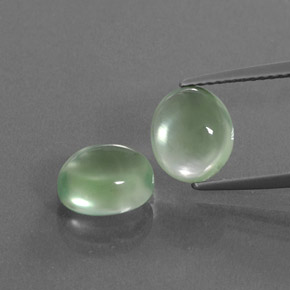 Light Yellow Green Prehnite Gem - 2.3ct Oval Cabochon (ID: 376268)