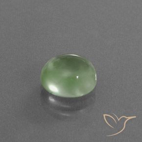 3.19 ct Green Prehnite Stone, Natural Prehnite in Oval Cabochon Shape for Sale