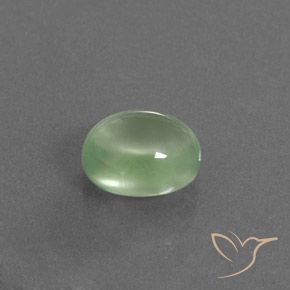 3.22 ct Green Prehnite Stone, Natural Prehnite in Oval Cabochon Shape for Sale