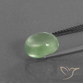 Prehnite Gemstone in 9.5 x 7.9 mm Size for Sale, Prehnite Stone in Light Yellow Green Color