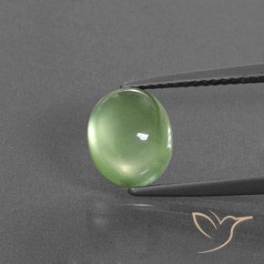 3.18ct Natural Medium Green Prehnite, Oval, Transparent/Translucent