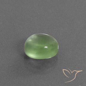3.16 ct Green Prehnite Stone, Natural Prehnite in Oval Cabochon Shape for Sale