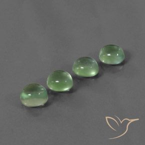 5.49 ctw Green Prehnite Stones, Natural Prehnite in Oval Cabochon Shape for Sale