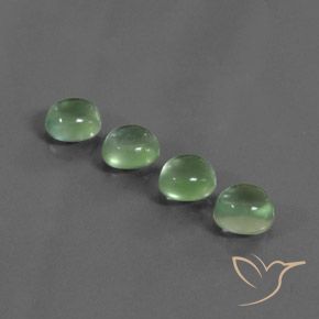 Prehnite Gemstones in 6.8 x 6.1 mm Size for Sale, Prehnite Stones in Pear Green Color