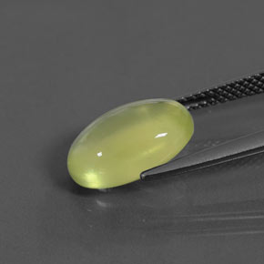Prehnite Gemstone in 12.2 x 8.9 mm Size for Sale, Prehnite Stone in Yellow Green Color