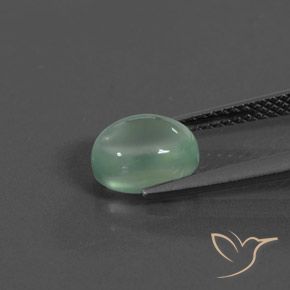 Prehnite Gemstone in 8.3 x 6.6 mm Size for Sale, Prehnite Stone in Mint Green Color