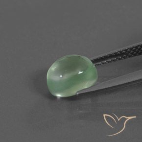 Prehnite Gemstone in 8 x 6.4 mm Size for Sale, Prehnite Stone in Light Mint Green Color