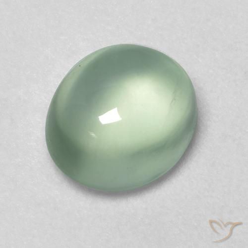 2.00 ct Green Prehnite Stone, Natural Prehnite in Oval Cabochon Shape for Sale
