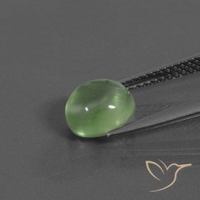 Prehnite Gemstone in 7.8 x 7 mm Size for Sale, Prehnite Stone in Yellowish Green Color