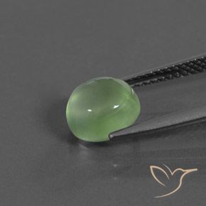 Prehnite Gemstone in 7.9 x 7.2 mm Size for Sale, Prehnite Stone in Yellowish Green Color