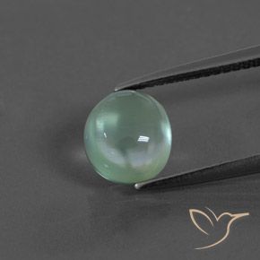 8,2 x 7,4mm Prehnite verde taglio ovale dal Sud Africa, peso di 2,3 ct, pietra preziosa naturale non trattati in purezza Transparent, 1 pezzo Prehnite Ovale cabochon - Colore: Menta verde, durezza Mohs di 6 - 6,5 , Photo A