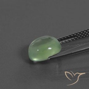 Prehnite Gemstone in 8.2 x 7.3 mm Size for Sale, Prehnite Stone in Pale Yellowish Green Color
