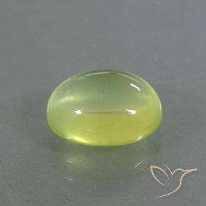 2.35 ct Yellow Prehnite Stone, Natural Prehnite in Oval Cabochon Shape for Sale