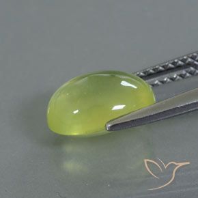 Prehnite Gemstone in 9 x 7 mm (calibrated) Size for Sale, Prehnite Stone in Light Lemon Yellow Color