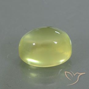 3.64 ct Yellow Prehnite Stone, Natural Prehnite in Oval Cabochon Shape for Sale