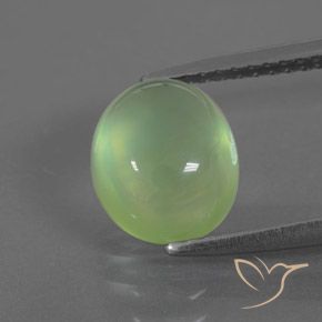 2.72ct Natural Pear Green Prehnite, Oval, Transparent/Translucent