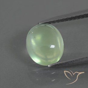 1.82ct Natural Light Yellow Green Prehnite, Oval, Transparent