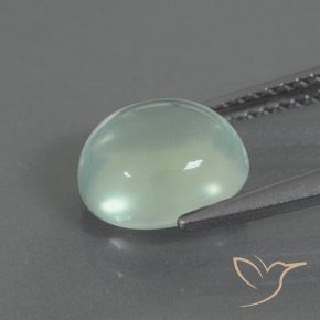Prehnite Gemstone in 8.6 x 7.6 mm Size for Sale, Prehnite Stone in Very Light Sage Green Color