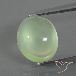 2.91ct Natural Yellow Green Prehnite, Oval, Transparent/Translucent