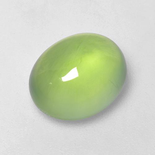 3.53 ct Green Prehnite Stone, Natural Prehnite in Oval Cabochon Shape for Sale