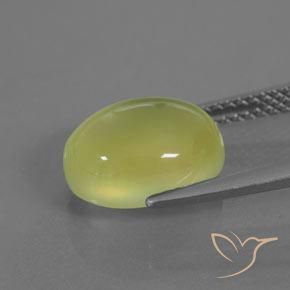 Prehnite Gemstone in 10.9 x 8.5 mm Size for Sale, Prehnite Stone in Light Greenish Yellow Color