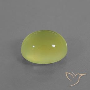 3.74 ct Yellow Prehnite Stone, Natural Prehnite in Oval Cabochon Shape for Sale