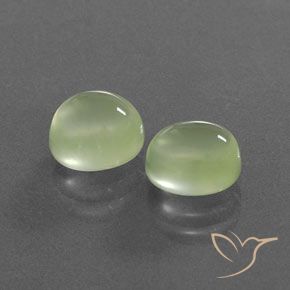4.00 ctw Green Prehnite Stones, Natural Prehnite in Oval Cabochon Shape for Sale