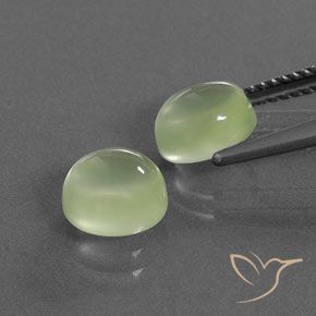Prehnite Gemstones in 7.6 x 6.9 mm Size for Sale, Prehnite Stones in Pale Green Color