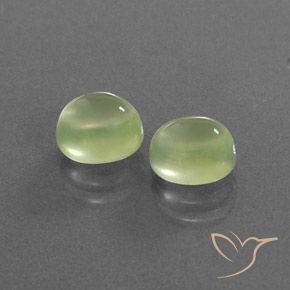 2.91 ctw Green Prehnite Stones, Natural Prehnite in Oval Cabochon Shape for Sale