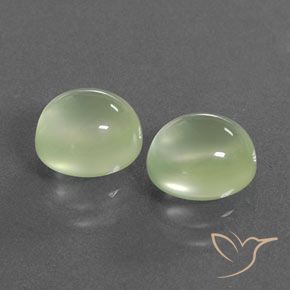 5.78 ctw Green Prehnite Stones, Natural Prehnite in Oval Cabochon Shape for Sale