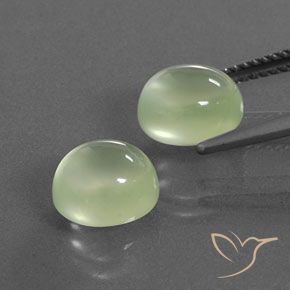 Prehnite Gemstones in 8.8 x 7.5 mm Size for Sale, Prehnite Stones in Pale Pear Green Color