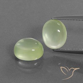 4.64ctw Natural Pale Pear Green Prehnite, Oval, Transparent/Translucent