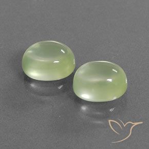 4.64 ctw Green Prehnite Stones, Natural Prehnite in Oval Cabochon Shape for Sale