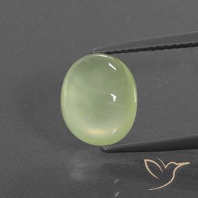 3.62ct Natural Lime Green Prehnite, Oval, Transparent/Translucent