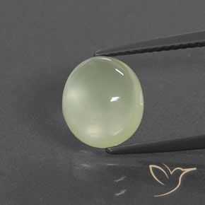 3.29ct Natural Olive Green Prehnite, Oval, Transparent/Translucent
