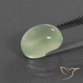 Prehnite Gemstone in 10.4 x 7.7 mm Size for Sale, Prehnite Stone in Pale Pear Green Color