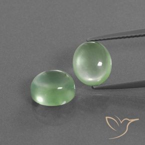 5.50ctw Natural Pale Pear Green Prehnite, Oval, Transparent/Translucent