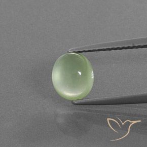 1.76ct Natural Pale Pear Green Prehnite, Oval, Transparent/Translucent