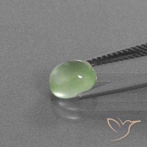Prehnite Gemstone in 7.6 x 6.6 mm Size for Sale, Prehnite Stone in Pale Pear Green Color